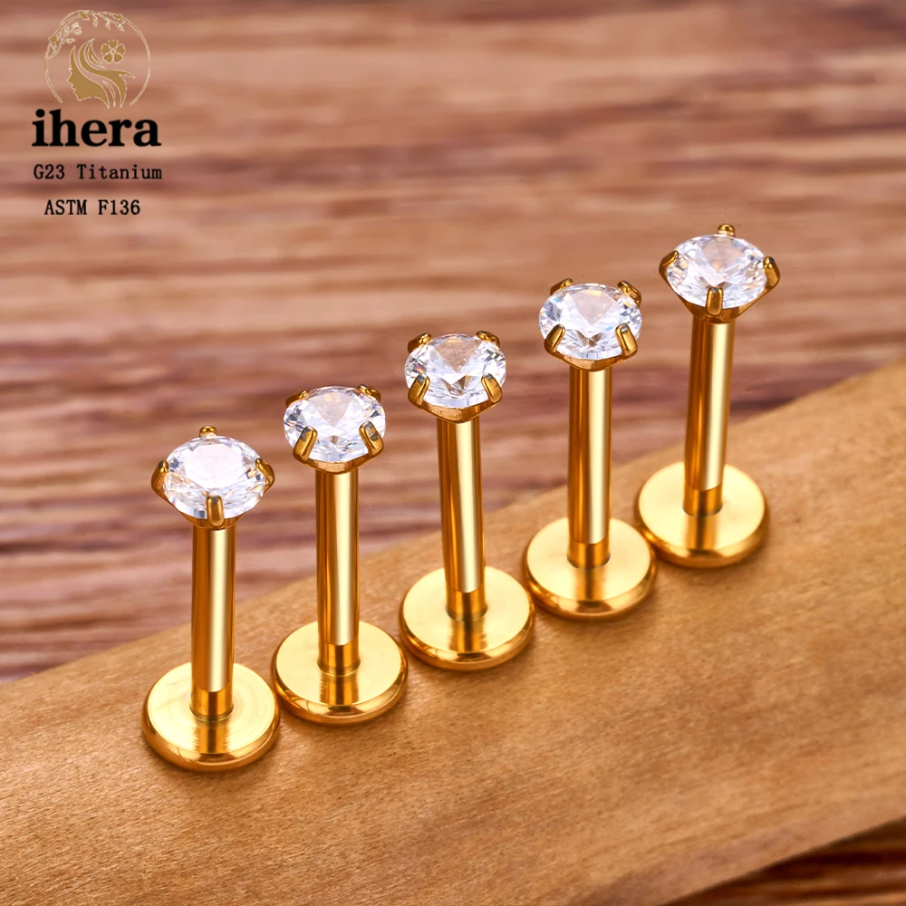 Metal color: SILVER PLATED, Ships From: CHINA, Main Stone Color: Silver - 10PCS G23 Titanium Labret Piercing Lip Ring 16G F136 Internal Thread Nose Stud Earring Tragus Helix Cartilage Piercing Jewelry