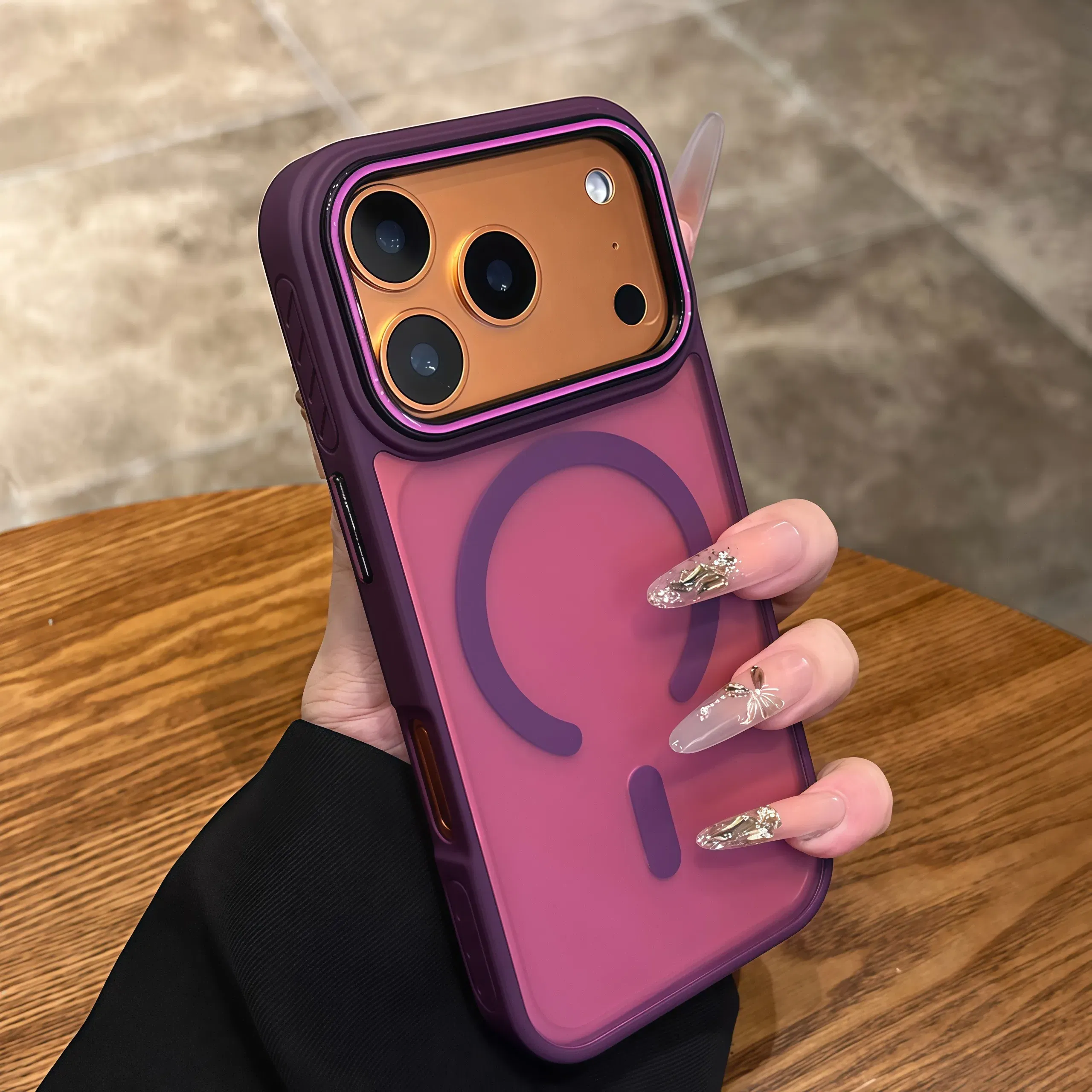 Color: Gold, Compatibility by Model: iPhone 14 Plus - Wireless Charging Matte Magnetic Case for iPhone 17 16 ProMax 15 14 Plus 13 12 11 17 Air Anti Fall Bumper Translucent TPU Cover