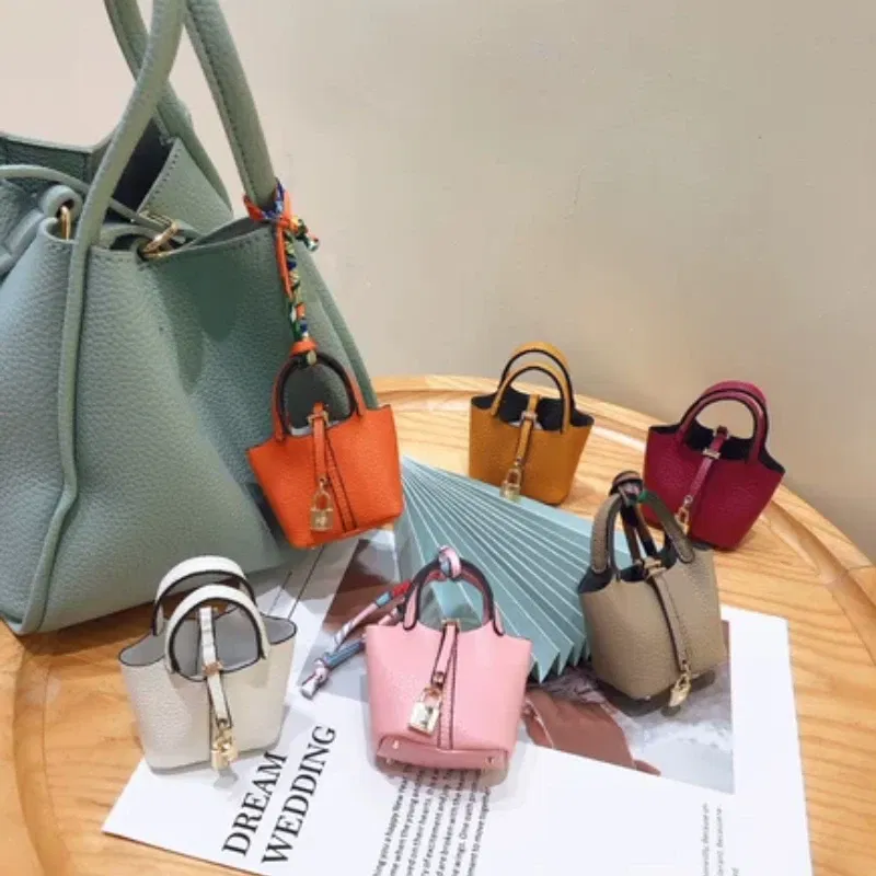 Color: Red - Mini Bag Pendant Keychain Hanging Accessory Zero Wallet Creative Portable Bracelet Bluetooth Earphone Bag Multifunctional