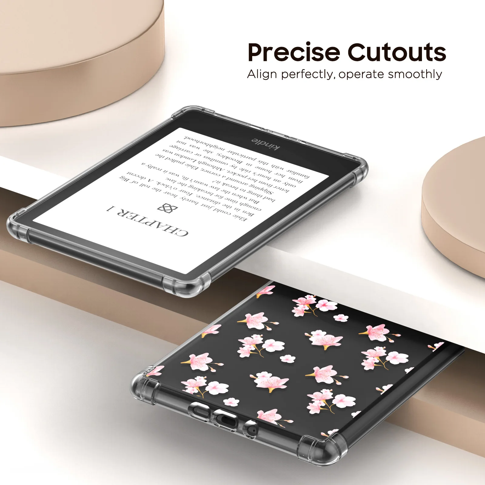 Color: Pink, Size: eleven - Case for 6.8" Kindle Paperwhite (11th Generation-2021) Ultra Clear Soft Flexible Transparent TPU Skin Bumper Back Cover Shell