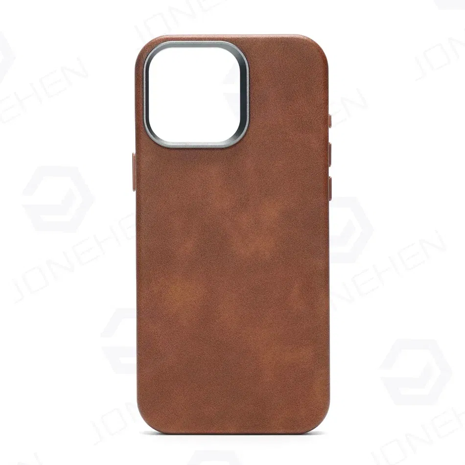 Color: Purple Pink, Material: Denim - High-end Retro Oil Wax Pattern Magnetic For Magsafe Leather Case For iPhone Air 15 14 Plus 13 16 17 Pro Max Camera Button Cover