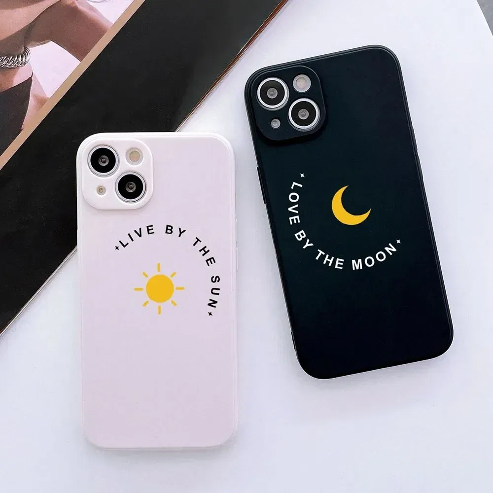 Color: green, Material: Microfiber - Couple Black and White Love Sun Moon Case For Samsung Galaxy S10 S20 S21 S22 S23 S24 FE Plus Ultra Note 20 Silicone Phone Case