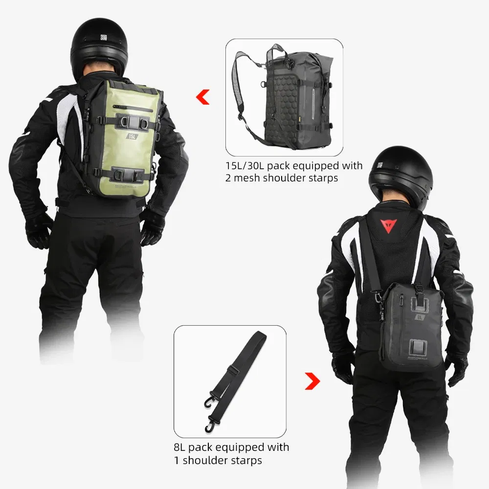 Color: Red, Ships From: CHINA - Rhinowalk Motorcycle Box Top Pannier Bag 8L-30L Waterproof Luggage Motor Side Case Top Saddle Rear Seat Bag Storage Trunk 1PC