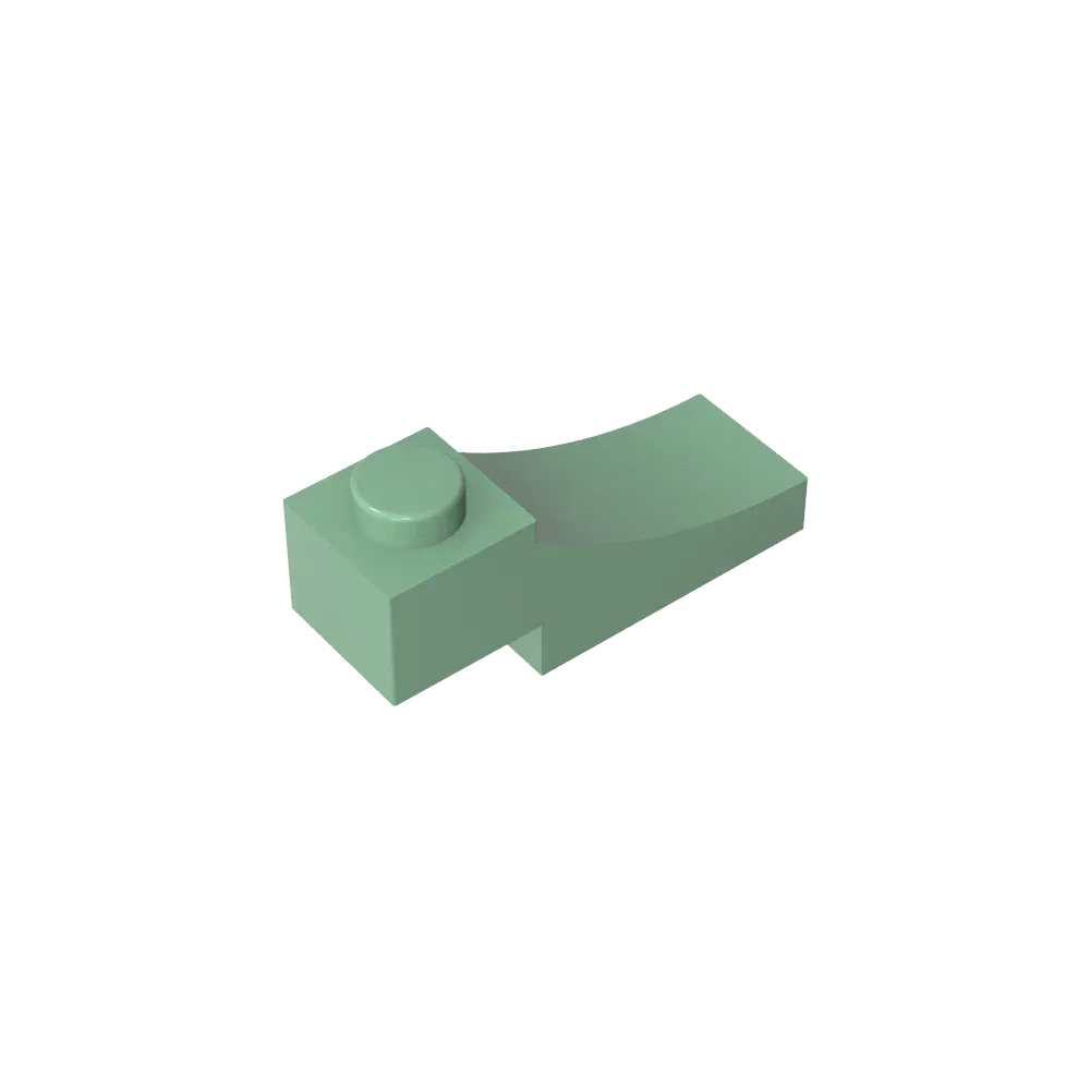 Color: Dark Khaki - Gobricks GDS-2183 Brick Curved 3 x 1 with 2/3 Inverted Cutout compatible with lego 70681 Assembles Building Blocks