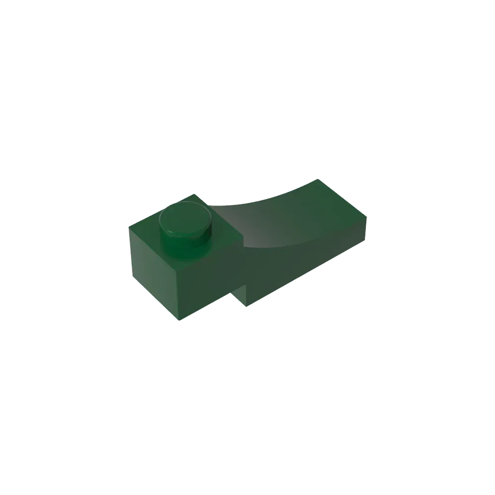 Color: Dark Khaki - Gobricks GDS-2183 Brick Curved 3 x 1 with 2/3 Inverted Cutout compatible with lego 70681 Assembles Building Blocks