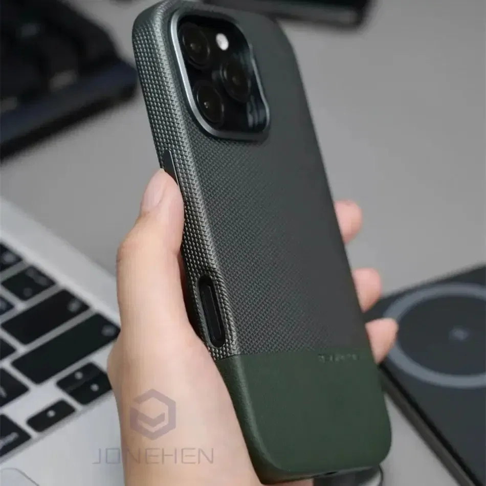 Color: Blue, Material: Neoprene - Business Hit Color Relief Leather Case For iPhone 16 15 14 13 Pro Max For Magsafe Magnetic Wireless Charge Alloy Len Cover Bag