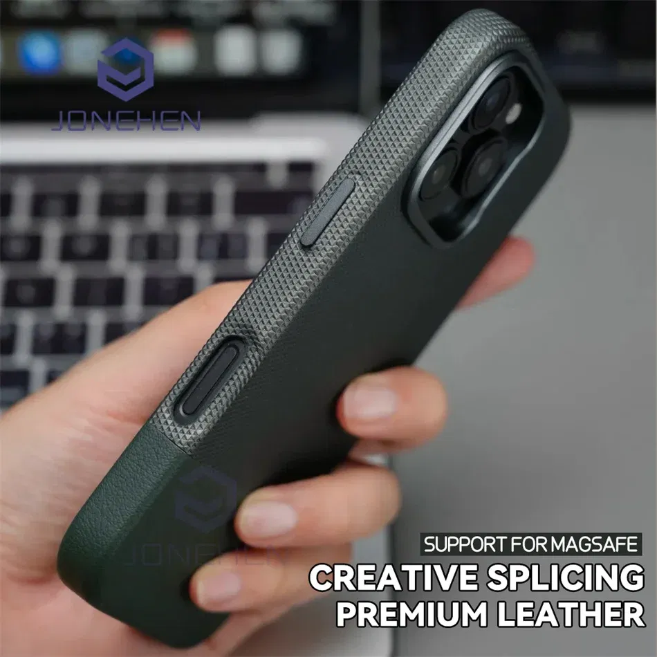 Color: Blue, Material: Neoprene - Business Hit Color Relief Leather Case For iPhone 16 15 14 13 Pro Max For Magsafe Magnetic Wireless Charge Alloy Len Cover Bag