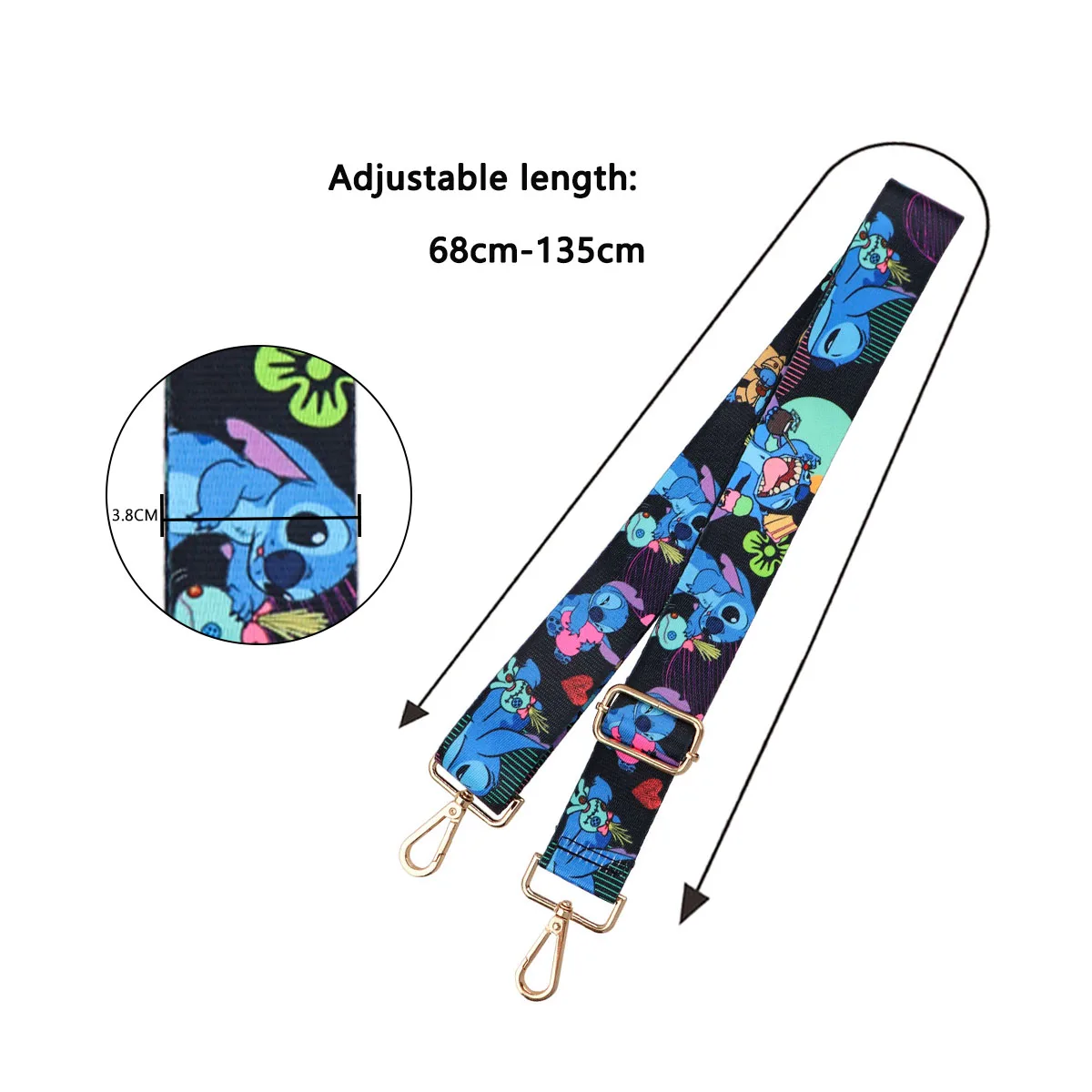 Color: WHITE - Cute Cat StitchLadies Messenger Bag Shoulder Strap Bag Strap One Shoulder Adjustable Shoulder Strap Accessories Bag Strap