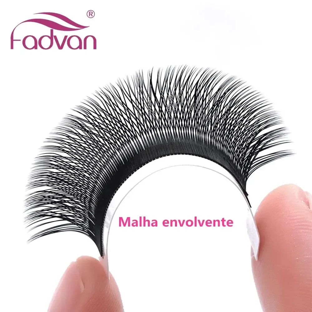 Thickness: 0.07mm, Curl: D, Length: 11mm - FADVAN YY Shape Lashes 2D 0.07 Faux Mink C/D/8-14mm Natural Soft Brazilian Eyelash Premade Volume Fan Lashes Extension