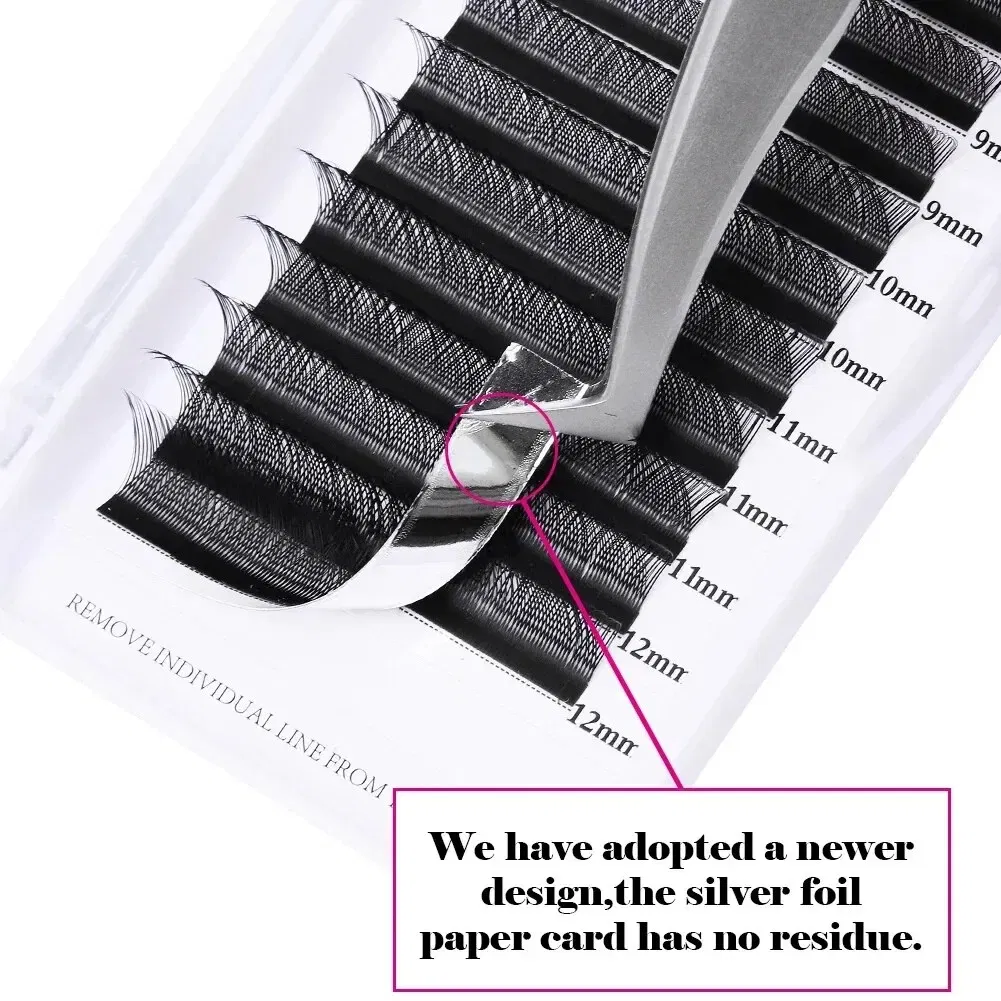 Thickness: 0.07mm, Curl: D, Length: 11mm - FADVAN YY Shape Lashes 2D 0.07 Faux Mink C/D/8-14mm Natural Soft Brazilian Eyelash Premade Volume Fan Lashes Extension
