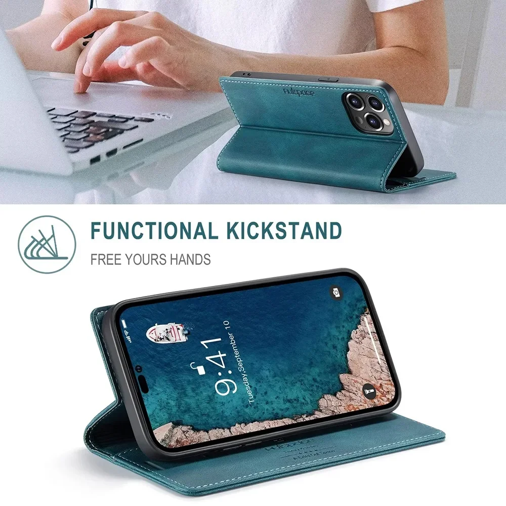 Color: Coffee, Material: PU - Leather Cases for IPhone 16 15 14 13 12 11 Pro Max XR XS Max 8 7 6s Plus SE 2022 2020 Wallet Folio Flip Cover Rfid Blocking