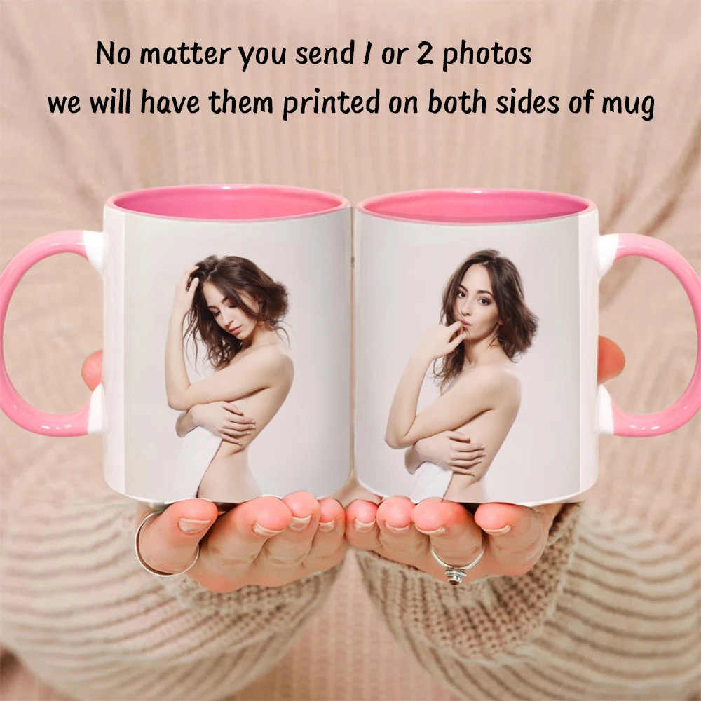 Color: Orange, Capacity: 301-400ml - Personalised Your Photo Mug, Custom NAME IMAGE TEXT Cup,Customize Coffee Mugs, Tea Cups, Mothers day, Wedding Gift 9 COLOURS