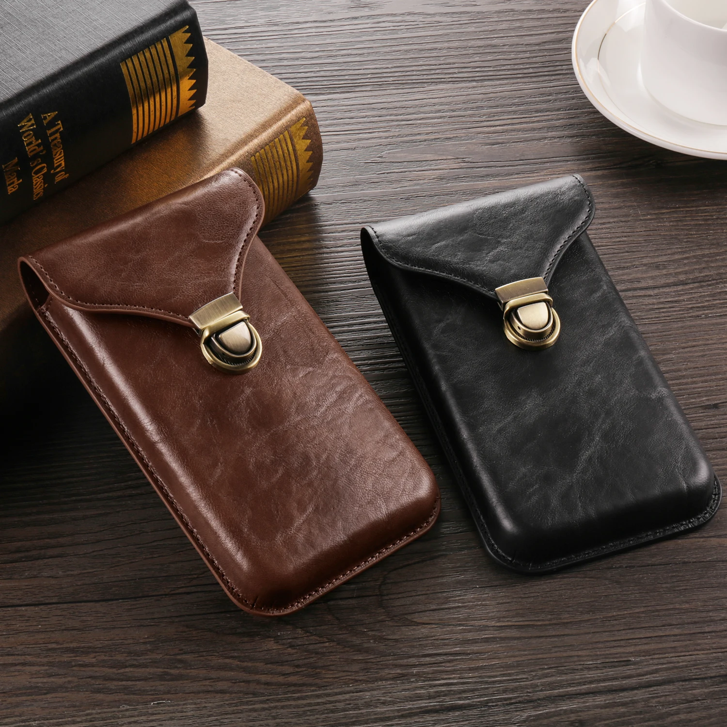 Color: black, Material: ABS - Leather Phone Belt Clip Case Holder For iPhone 16 15 Plus 14 13 12 11 Pro XS Max Redmi Note 10 Men Waist Bag Holster Pouch Cover