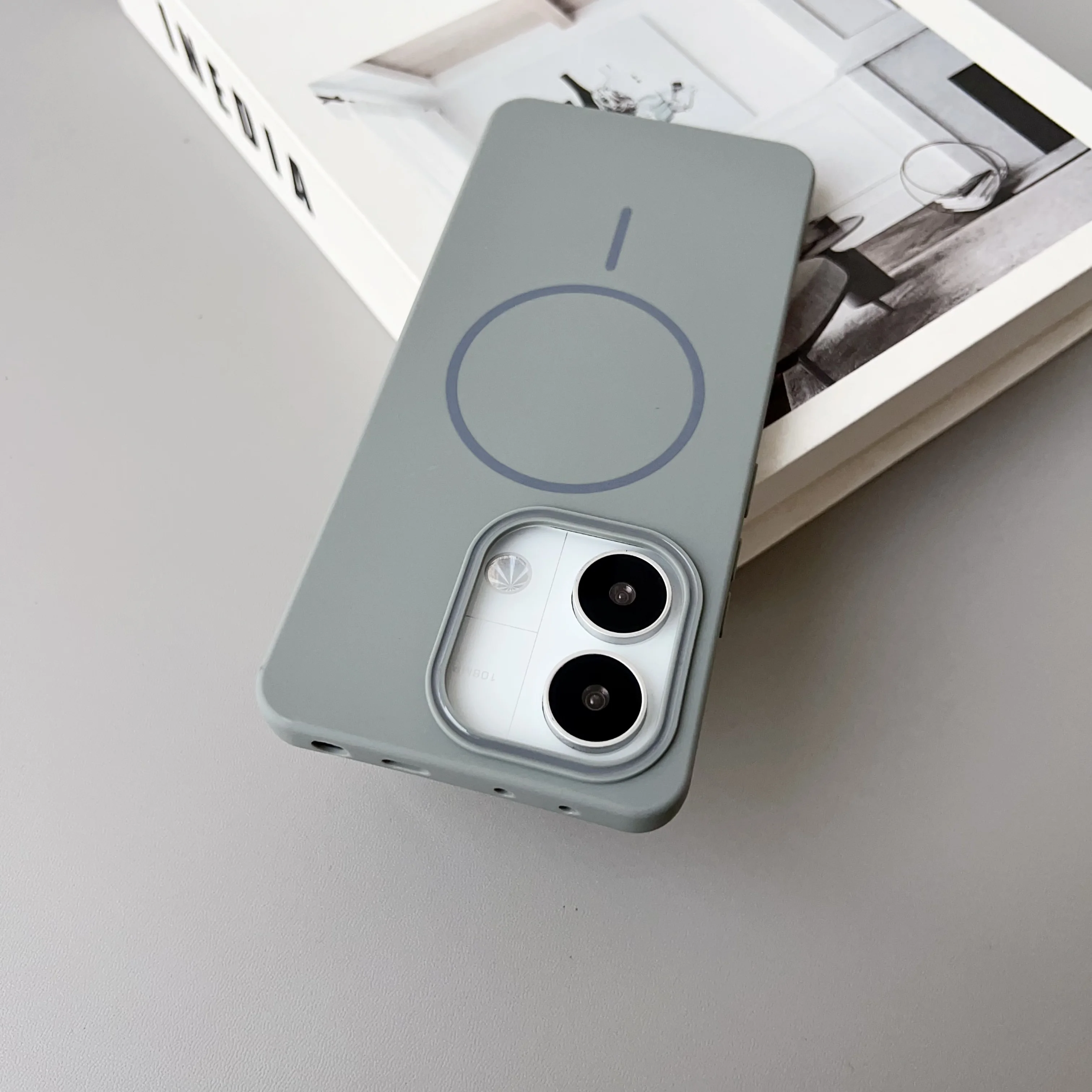 Color: Gold, Compatibility by Model: Redmi Note 14 Pro 4G (Global) - NEW For Redmi Note 14 13 Pro A4 A5 4G 5G skin sensitive original thin circle magnetic solid color phone protective case