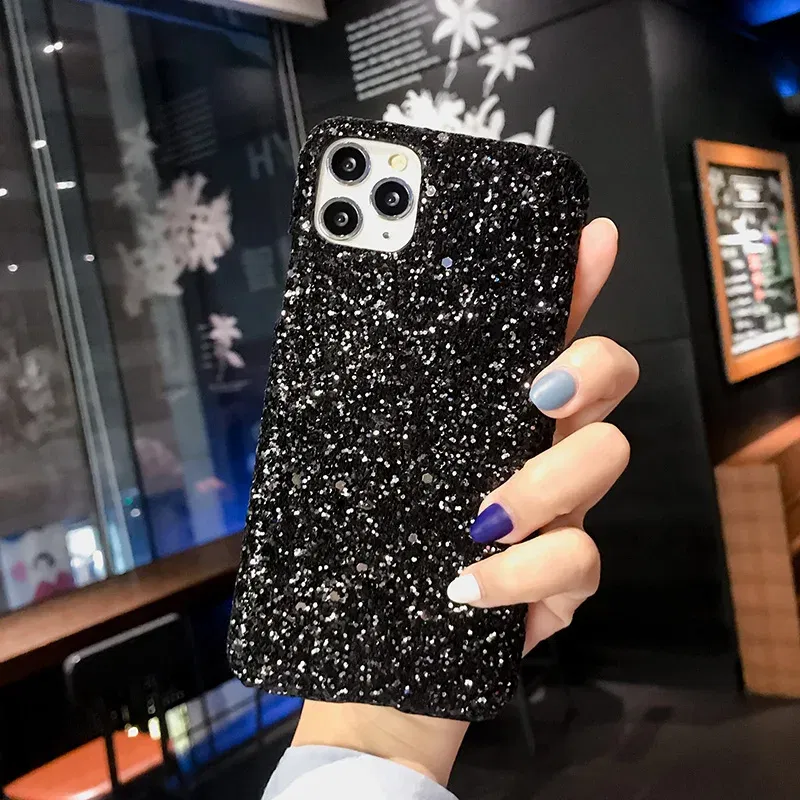 Color: Red, Material: CANVAS - Hard Shiny Diamond Girly Phone Case for iPhone 11 12 13 14 15 Pro Max 14 15Plus