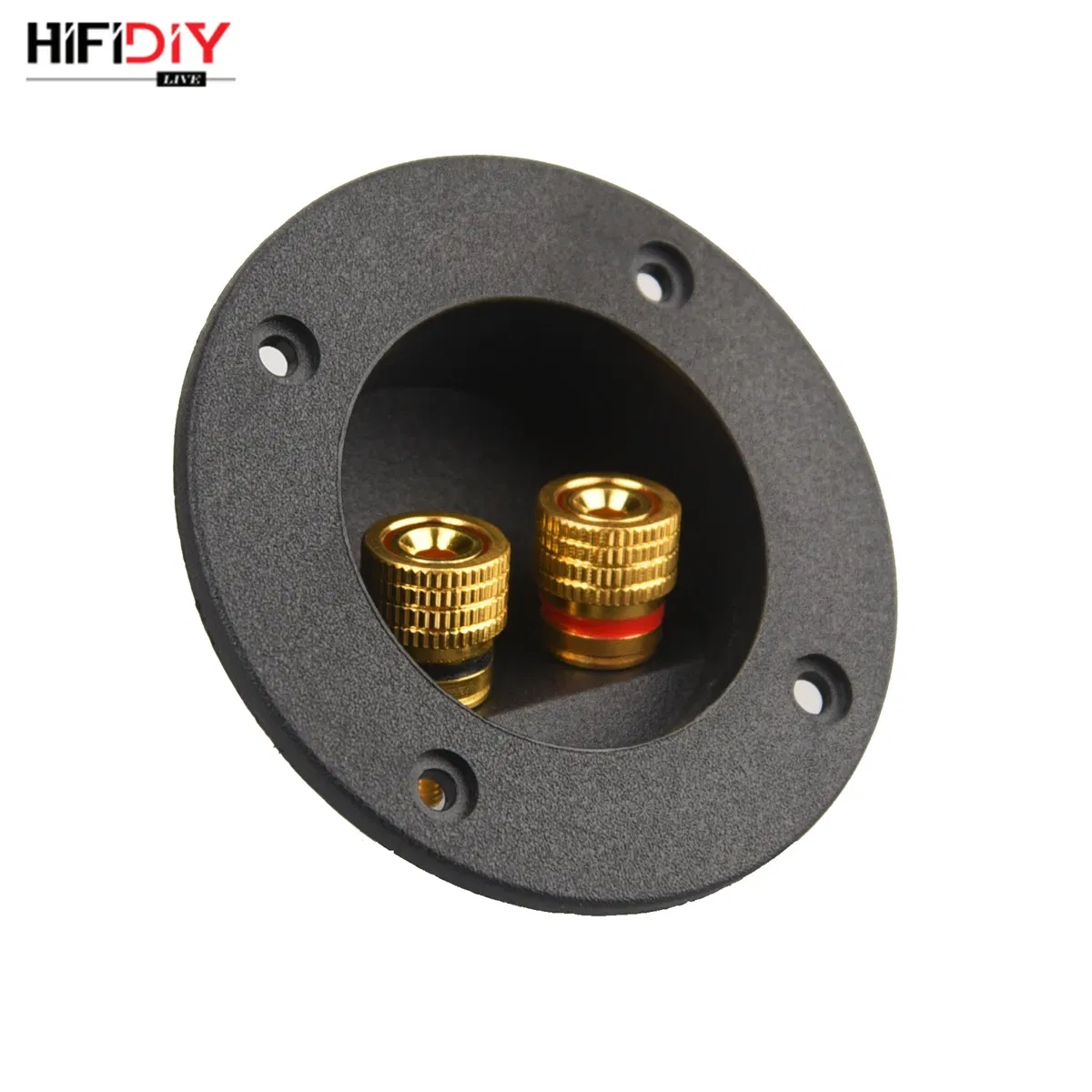 Color: green, Bundle: Bundle 2 - HIFIDIY LIVE Square circle (Install Hole 49-76) speaker junction Box Terminal Shell 2 copper Binding Post Wire Cable Connector