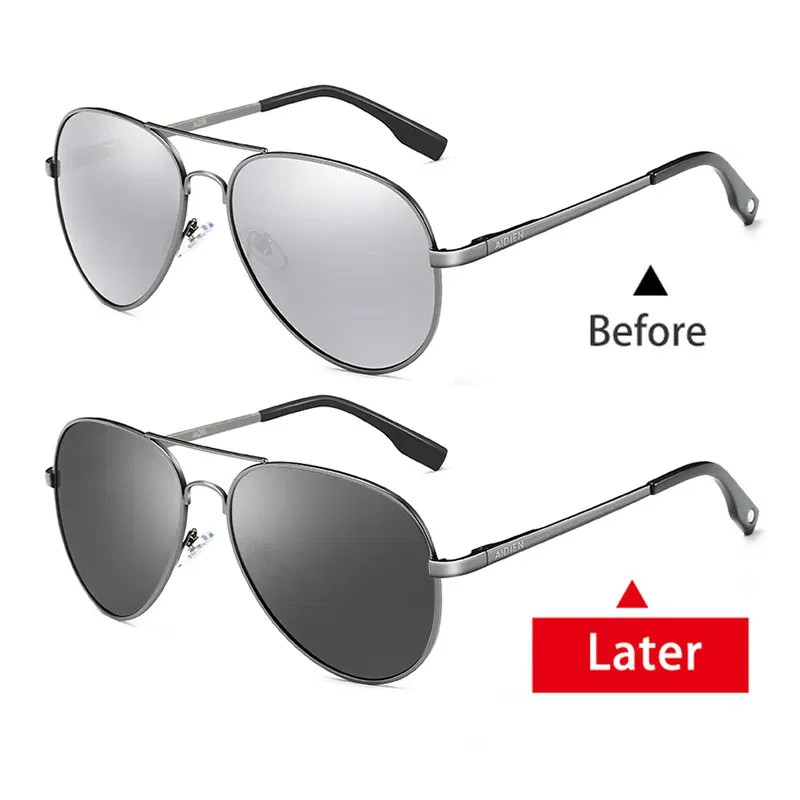 Lenses Color: Blue, Frame Color: MULTI - Myopia Photochromic Sunglasses Diopter Polarized Driving Goggle Men Chameleon Change Color transition Prescription Sun Glasses