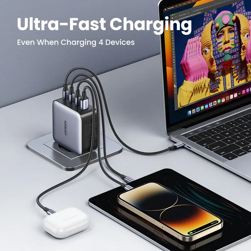 Plug Type: EU, Ships From: CHINA - UGREEN 100W GaN Charger USB C PD Fast Charger QC4.0 3.0 Quick Charge Phone Charger For iPhone 15 14 13 Pro Macbook Laptop Tablet