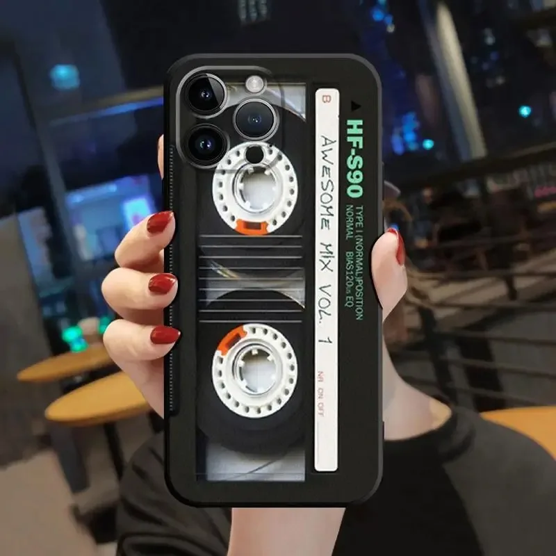 Color: SKY BLUE, Material: aluminum - Magnetic Radio Tape Cassette Pattern Phone Case For Samsung Galaxy S10 S20 S21 S22 S23 S24 FE Plus Ultra Note 20 Phone Cover
