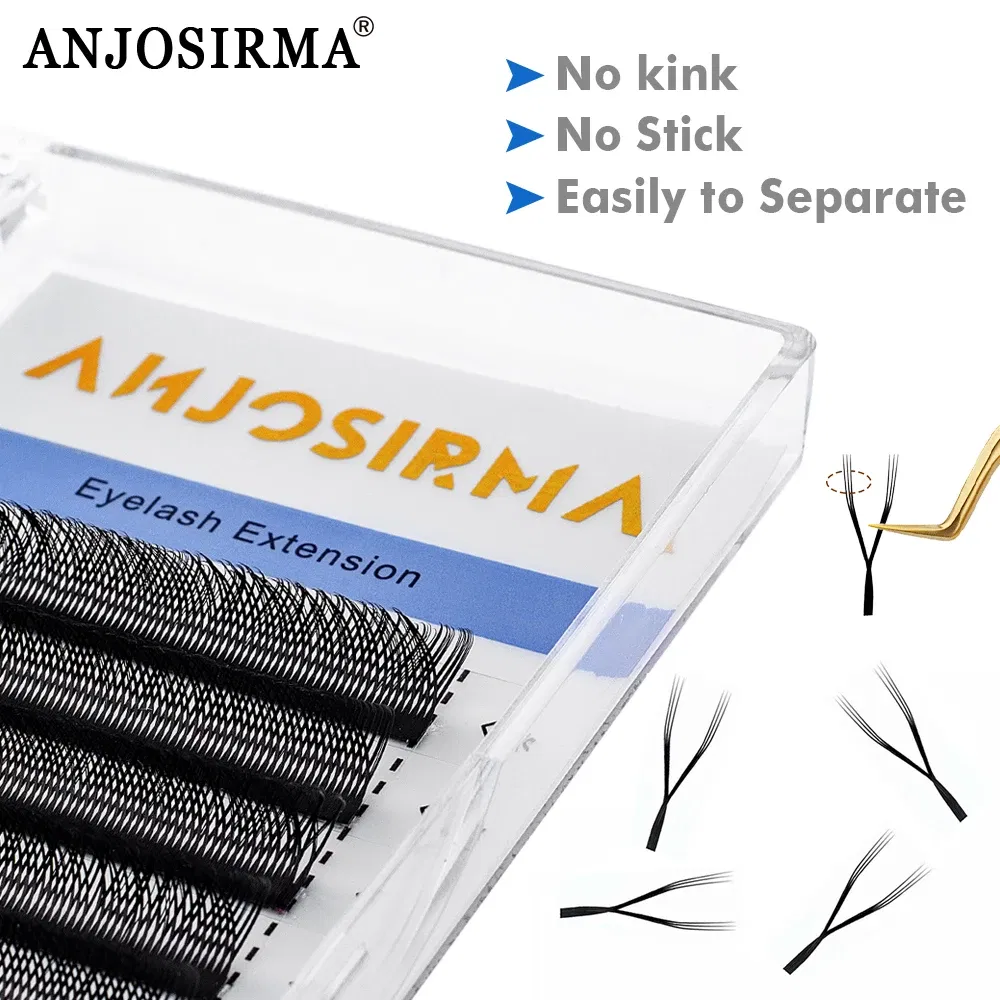 Curl: D, Length: 16mm - ANJOSIRMA YY Shaped Eyelash Extension, 3 Split Tips, Soft BASF Lash, Hand Made Curl, High Quality, 3D,0.07 makeup eyelashes
