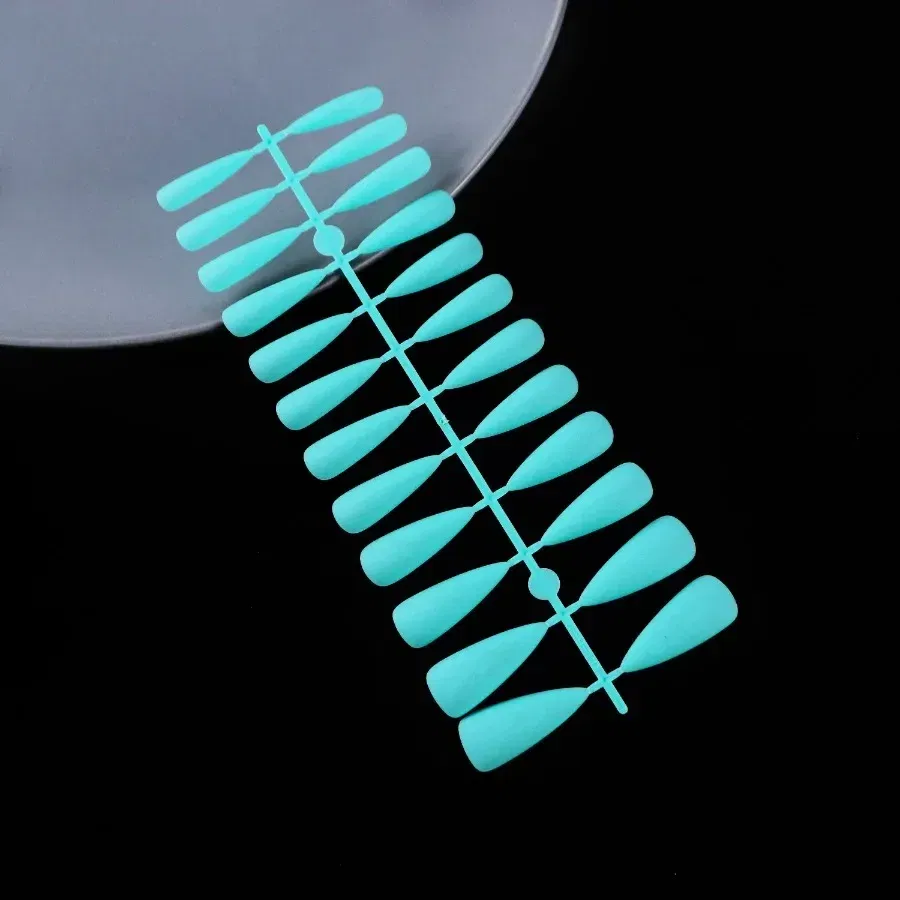 Color: GRAY - Matte False Nails 24PCS Head Frosted Press Glue on Fake Nail Tips Ballet Detachable Full Cover Artificial Fingernails