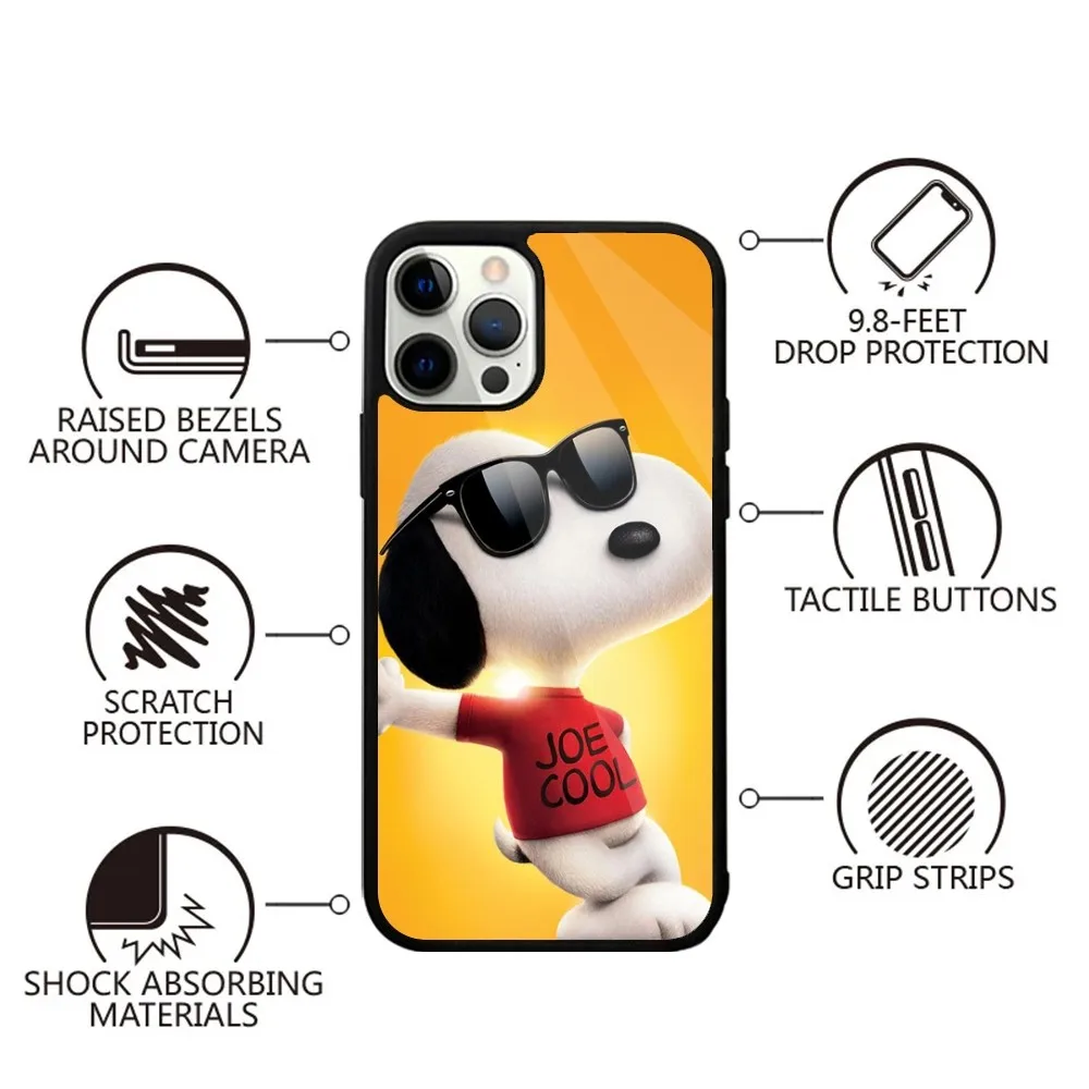 Color: Gold, Material: Plastic - Anime Cartoon-S-Snoopy-s Phone Case For iPhone 16,15,14,13,12,11,Plus,Pro,Max,Mini Magsafe Magnetic Wireless Charging