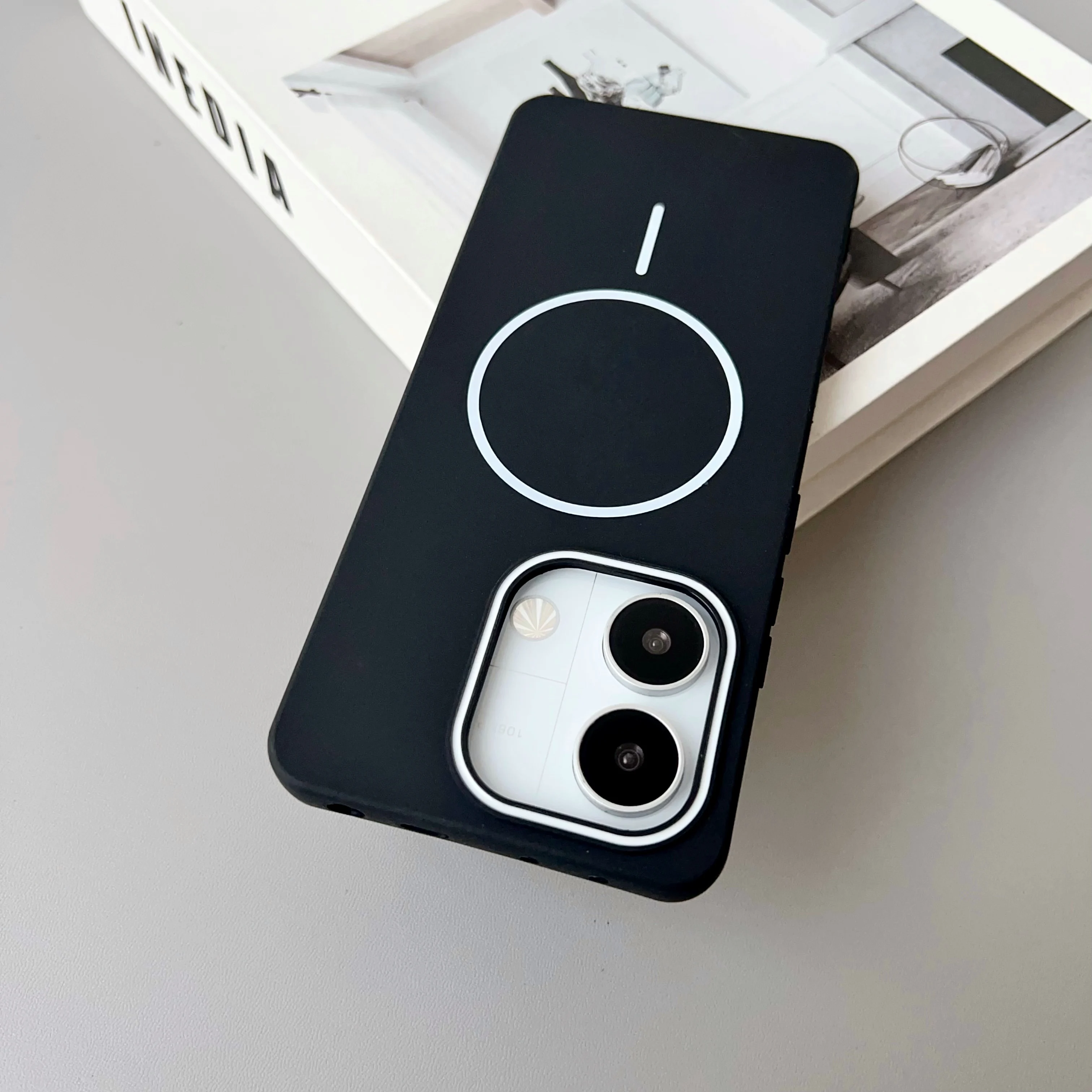 Color: Clear, Compatibility by Model: Redmi A5 4G (171mm) - NEW For Redmi Note 14 13 Pro A4 A5 4G 5G skin sensitive original thin circle magnetic solid color phone protective case