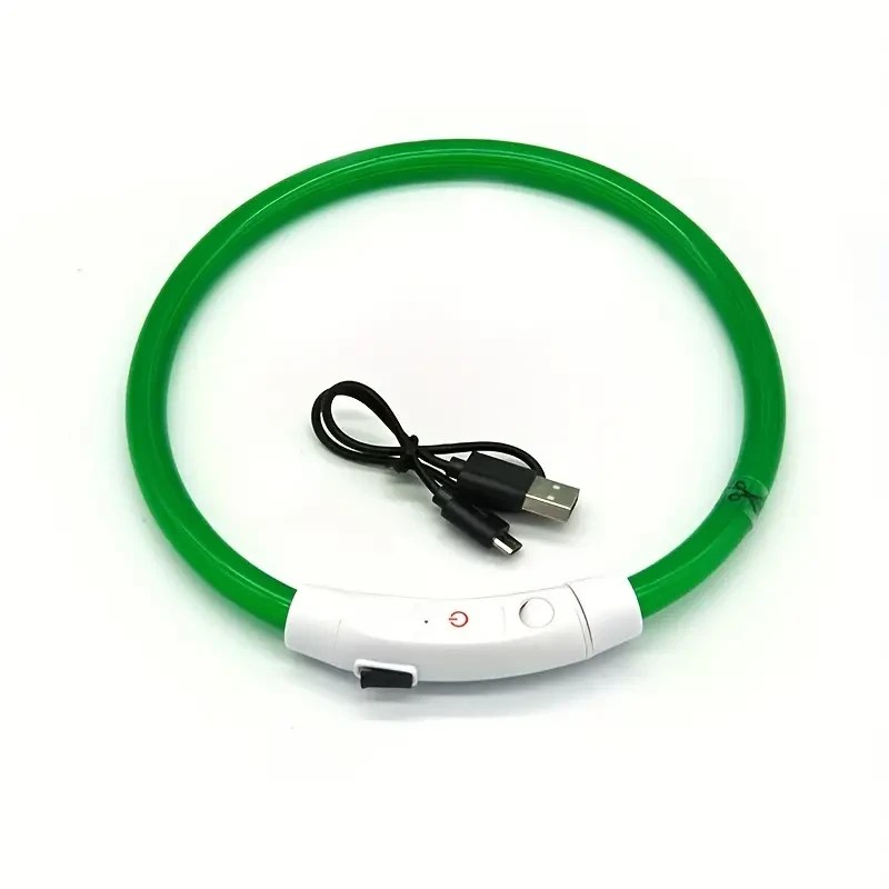 USB Rechargeable Glowing Collar - Adjustable and Bright for Maximum Nighttime Visibility