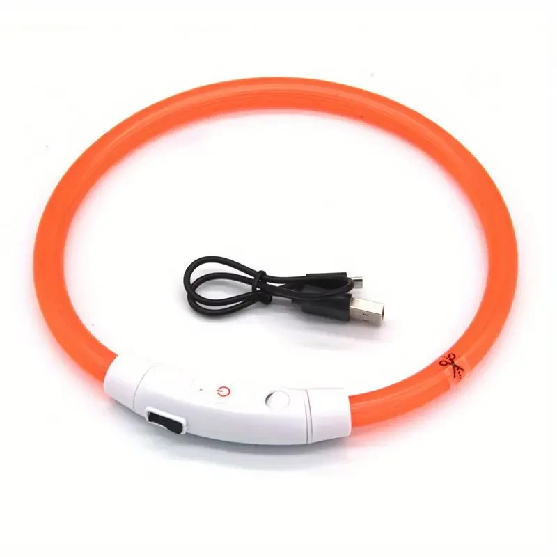 USB Rechargeable Glowing Collar - Adjustable and Bright for Maximum Nighttime Visibility