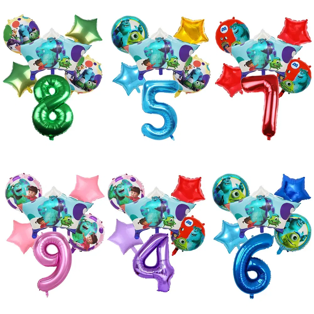 Color: WHITE, Capacity: 1250ml - Monsters University Monsters, Inc. James P. Sullivan Theme Birthday Party Decoration Crown Shaped Balloon Set Baby Shower