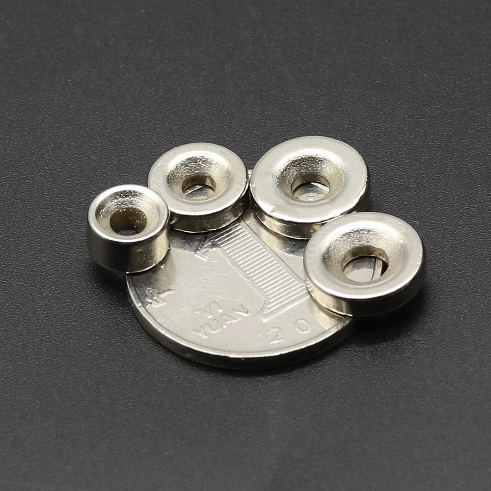 Color: Silver, Size: 2m - Round Magnet 8/10/12/15/20/25/30mm x Hole3/4/5/6mm Neodymium Magnet N35 Permanent NdFeB Super Strong Powerful Magnets With hole
