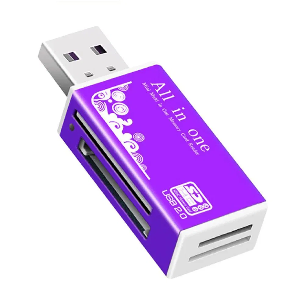 Color: Blue - Multifunctional USB 2.0 Micro-SD/TF/CT/MS/SDHC/MMC Memory Card Reader Adapter