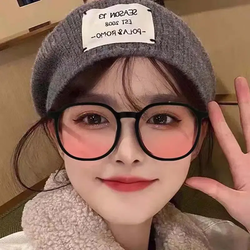 Color: green, Ships From: CHINA - Powder Blusher Glasses Korean Oversized Gradual Pink Sunglasses Fashion Computer Goggle Women's Gift Blue Light Blocking Glasses