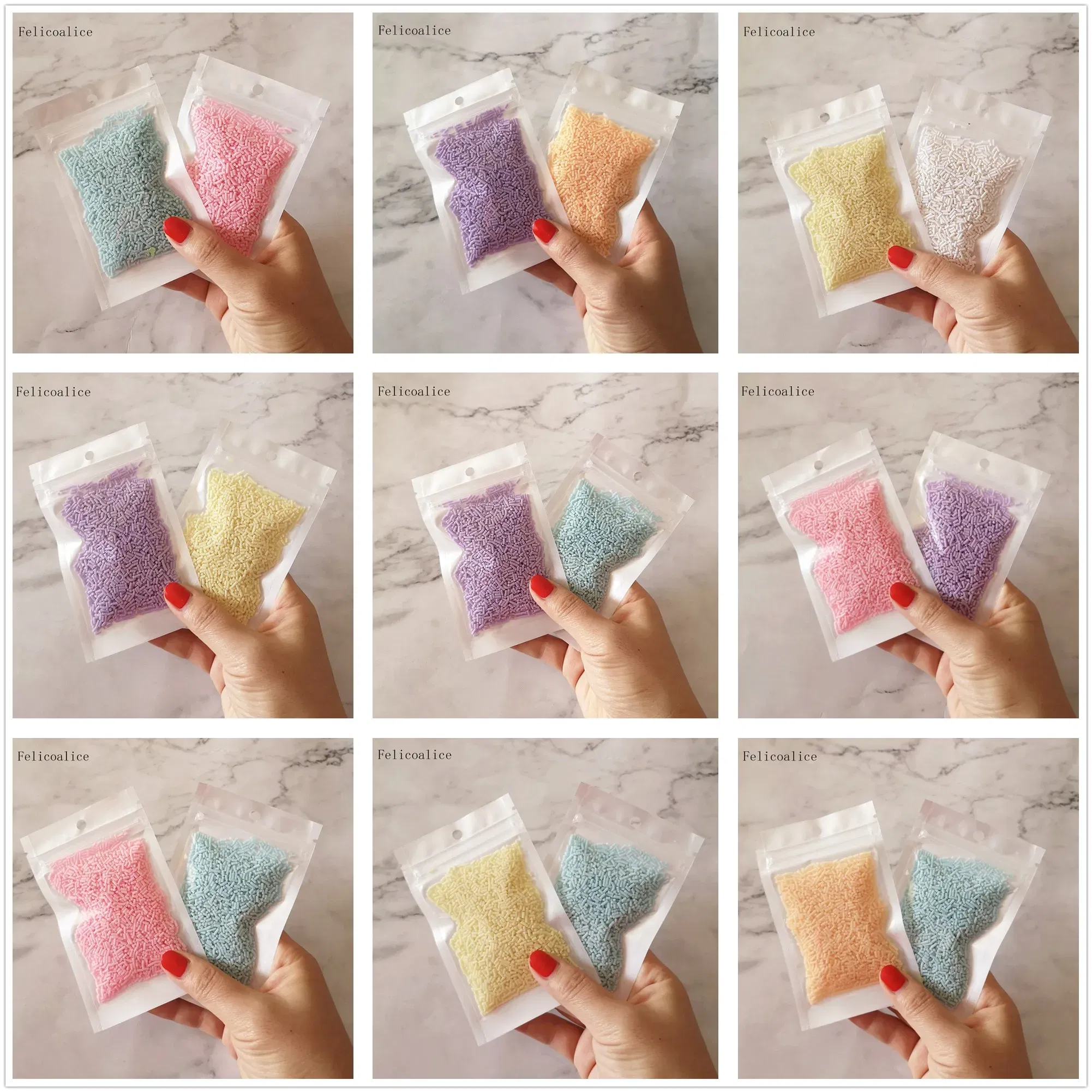 Color: Yellow - 20g Polymer Clay Fake Candy Sweets Sugar Sprinkle Decorations Cake Dessert Simulation Food Dollhouse Miniature
