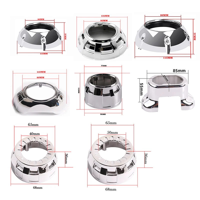 Color: MULTI - SANVI 2.5INCHES 3INCHES BI XENON/LED Projector lens mask shrouds Car light accessories