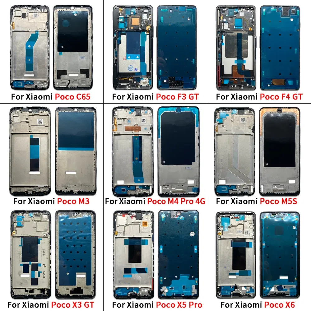 Color: black - LCD Screen Middle LCD Front Frame Housing Bezel Plate Panel Chassis For Xiaomi Poco C65 X3 F3 F4 GT M3 M4 Pro 4G 5G M5S X5 X6