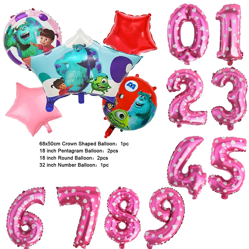 Color: light yellow, Capacity: 220ml - Monsters University Monsters, Inc. James P. Sullivan Theme Birthday Party Decoration Crown Shaped Balloon Set Baby Shower