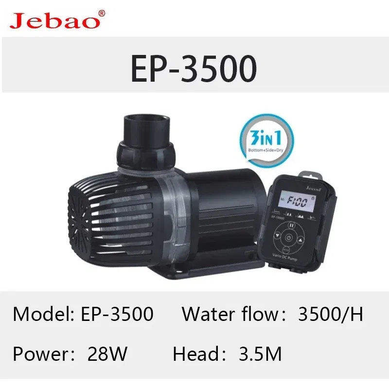 Color: Navy Blue, Power: 3W - 2023 Jebao Jecod aquarium EP submersible pump LCD display WIFI fish tank inverter silent top water circulation pump fish pond