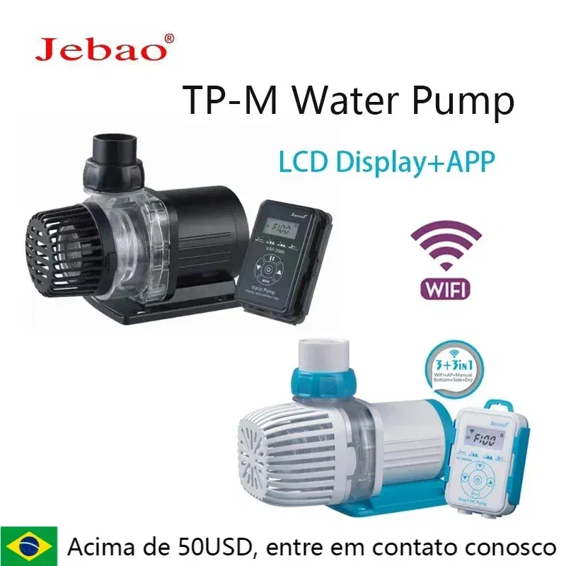 Color: Navy Blue, Power: 3W - 2023 Jebao Jecod aquarium EP submersible pump LCD display WIFI fish tank inverter silent top water circulation pump fish pond