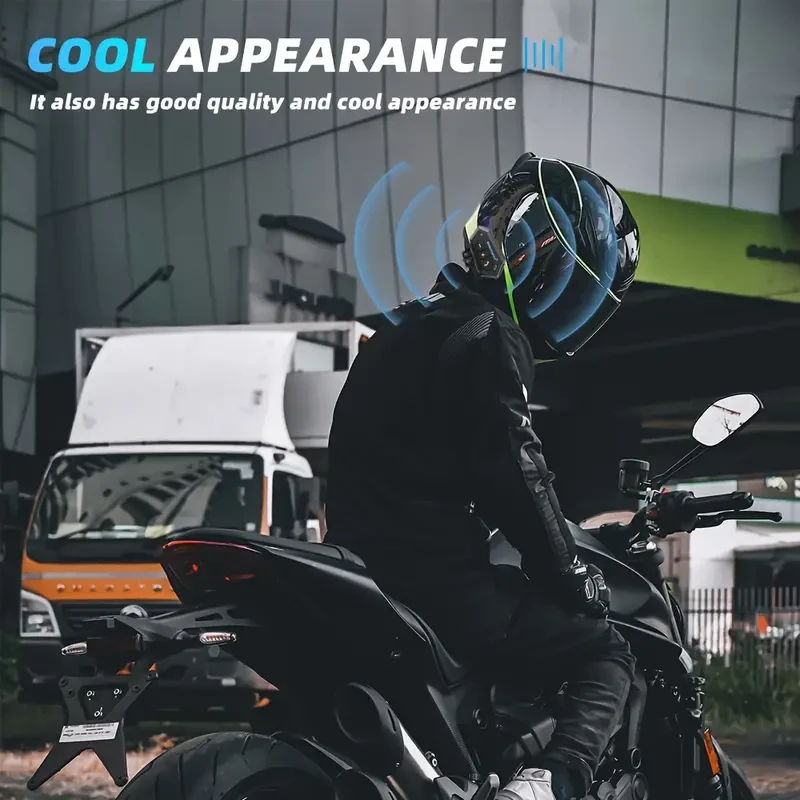 Wireless Motorcycle Helmet Headset Hands-Free Call & Music Player