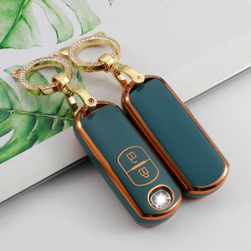 Color Name: Blue - TPU Car Remote Key Case Cover for Mazda 2 3 6 Atenza Axela Demio CX-5 CX5 CX-3 CX7 CX-9 2015 2016 2017 2018 2019 Accessories