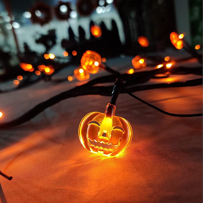 Enchanted Willow Vine LED Lights with Cartoon Bat & Pumpki Designs