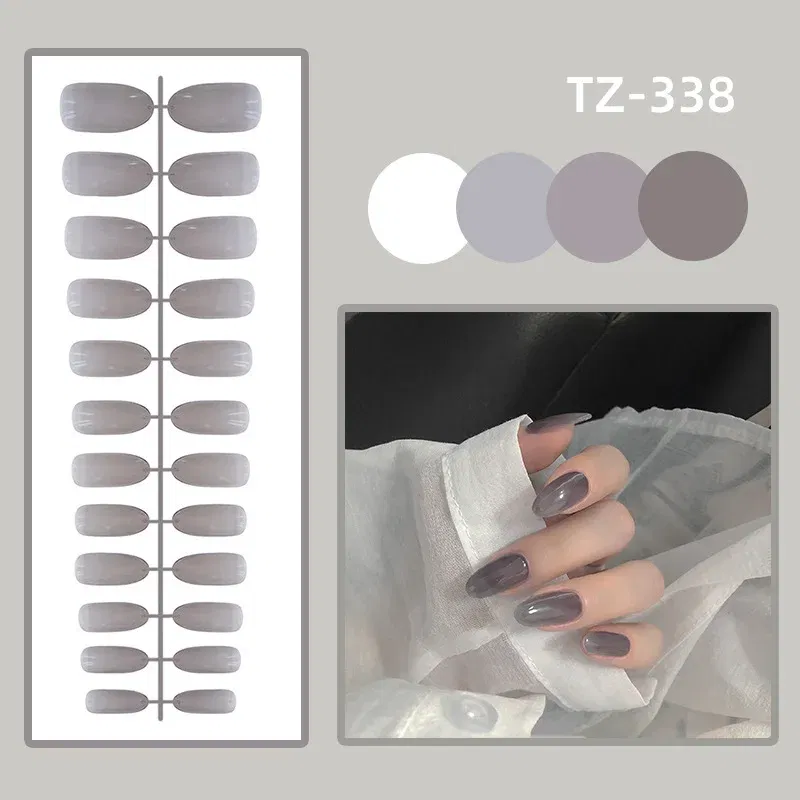 Color: Shocking Pink - 24Pcs/Set Long Round Head Bright Solid Color Press On Acrylic Nail Art Fake Nails Finished Wearing Manicure Reusable False Nails