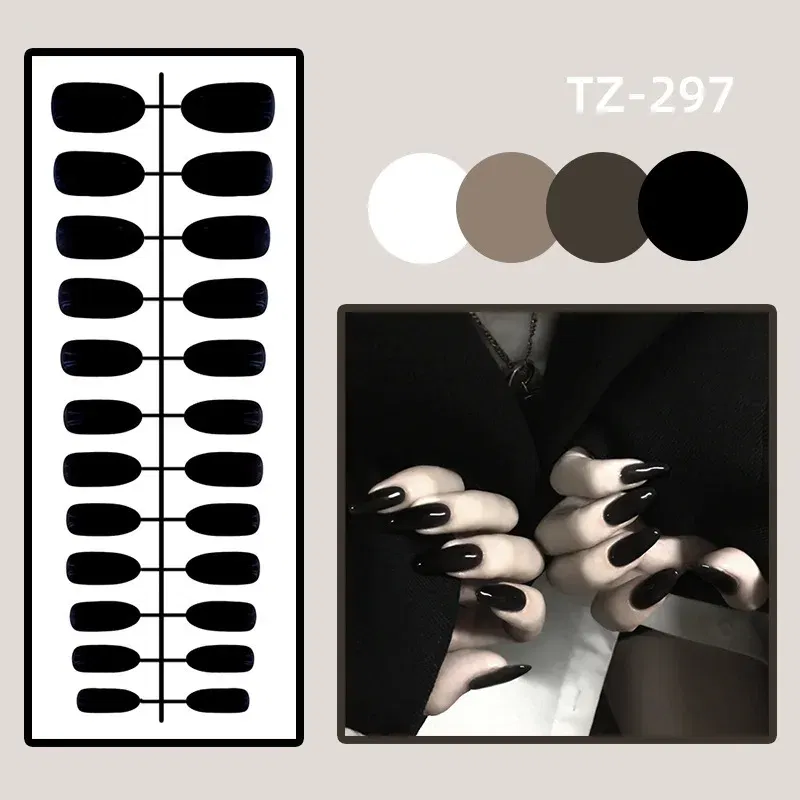 Color: Shocking Pink - 24Pcs/Set Long Round Head Bright Solid Color Press On Acrylic Nail Art Fake Nails Finished Wearing Manicure Reusable False Nails