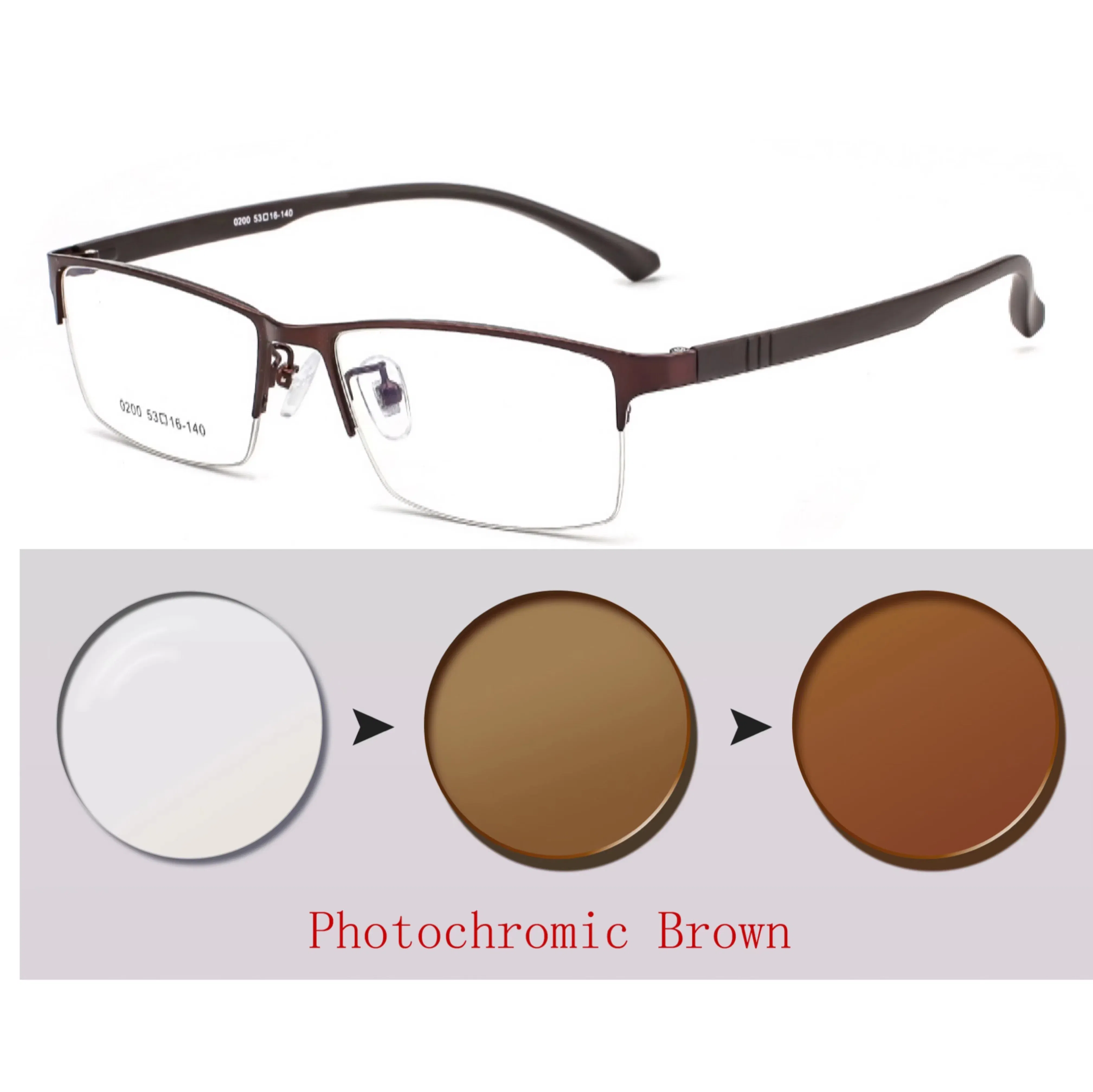 Frame Color: GRAY, Ships From: CHINA, Eye Prescription: +225 - Photochromic Sunglasses Chameleon Lens Myopia Blue Light Blocking Men's Computer Glasses Game for Sight +0.50 +0.75 +175 +2.5 +6