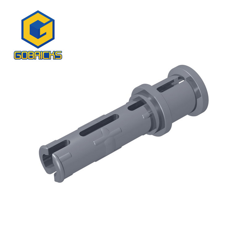 Color: WHITE - Gobricks 10PCS Bricks Technical Pin 3L with Friction Ridges Lengthwise and Stop Bush Compatible With 32054 Assembles Block