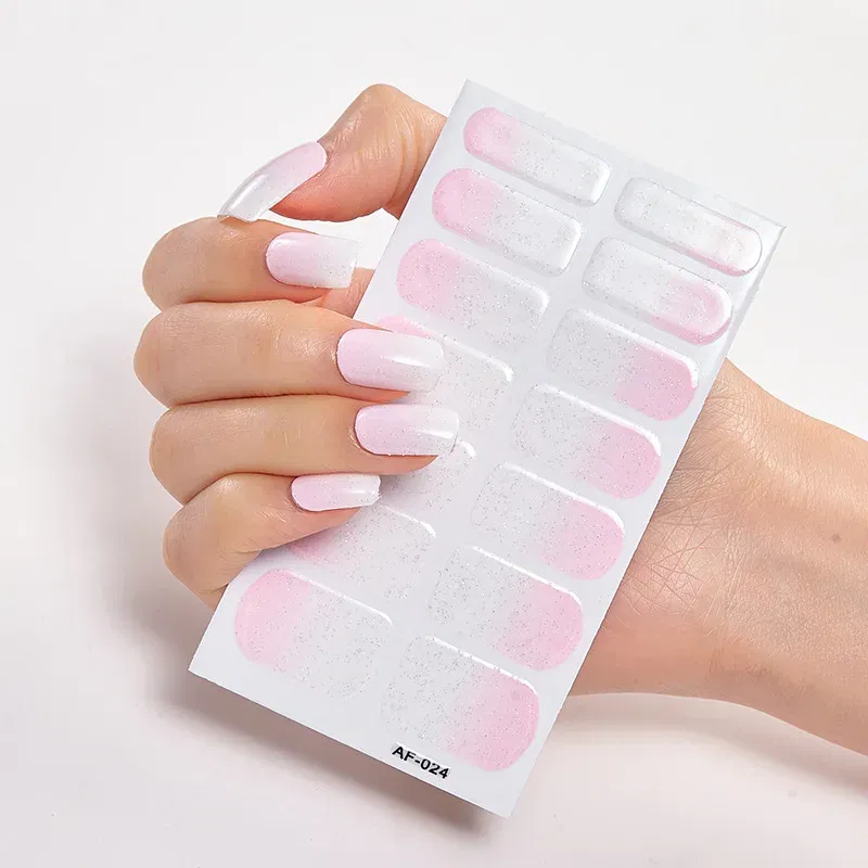 Color: WHITE - Nail Sticker Set Self Adhesive Nail Sticker Nail Strips Nailart Sticker Sticker For Nails Foil Nail Art Stickers 2020 Shiny