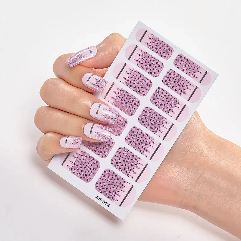 Color: WHITE - Nail Sticker Set Self Adhesive Nail Sticker Nail Strips Nailart Sticker Sticker For Nails Foil Nail Art Stickers 2020 Shiny
