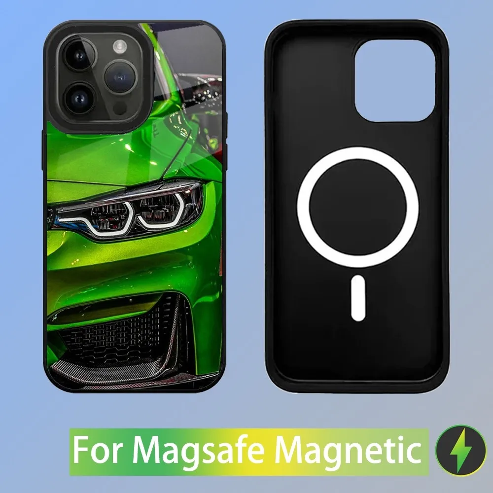 Color: Brown, Material: PP - Cool Sport Car B-BMW Phone Case For iPhone 16,15,14,13,12,11,Plus,Pro,Max Mini Magsafe Magnetic Wireless Charging