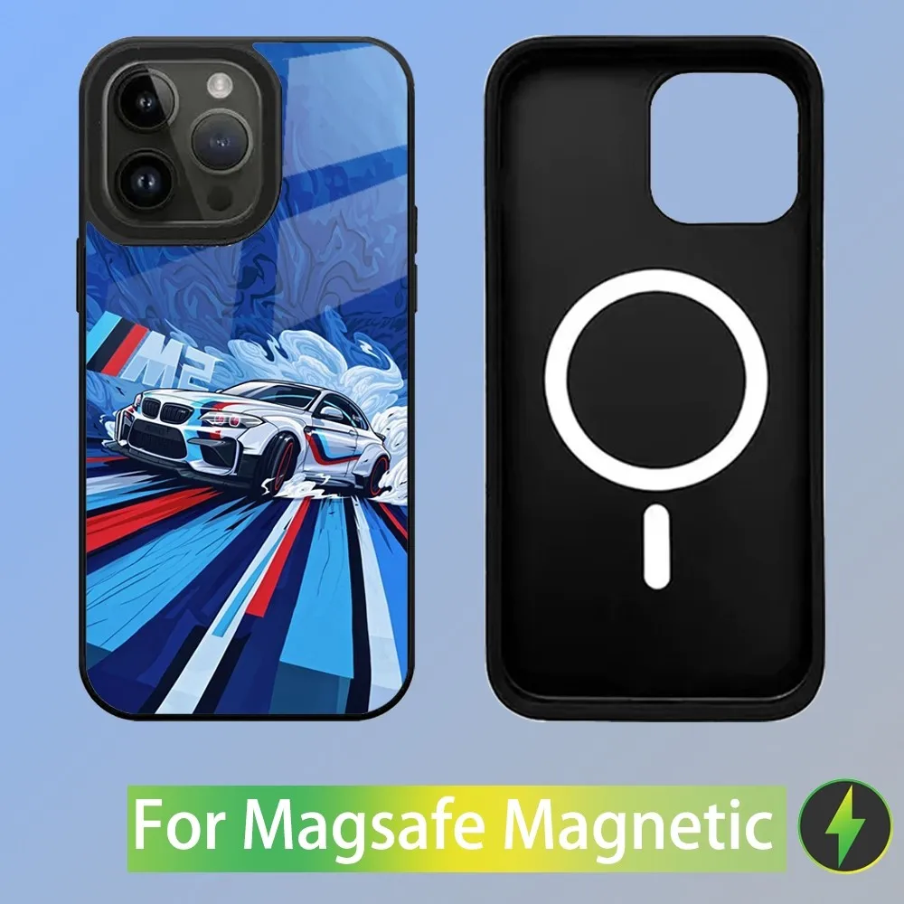 Color: Brown, Material: PP - Cool Sport Car B-BMW Phone Case For iPhone 16,15,14,13,12,11,Plus,Pro,Max Mini Magsafe Magnetic Wireless Charging